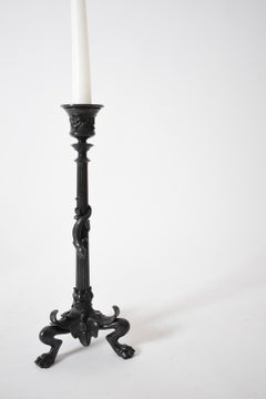 Ensemble de quatre chandeliers tripodes zoomorphes en bronze, C.I.C.
