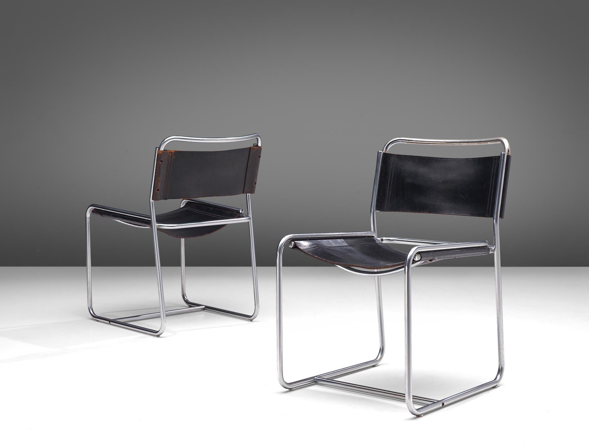 Set of Four Tubular Chairs by 't Spectrum For Sale 1