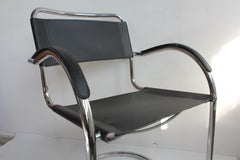 Set of Four Tubular Steel and Leather Dining Chairs by Matteo Grassi, Bauhaus