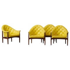 Set of Four Tufted Lounge Chairs by Milo Baughman for Thayer Coggin
