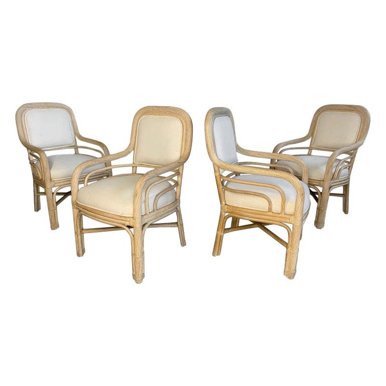 Set of Four Twisted Rattan Dining Chairs at 1stDibs twisted rattan
