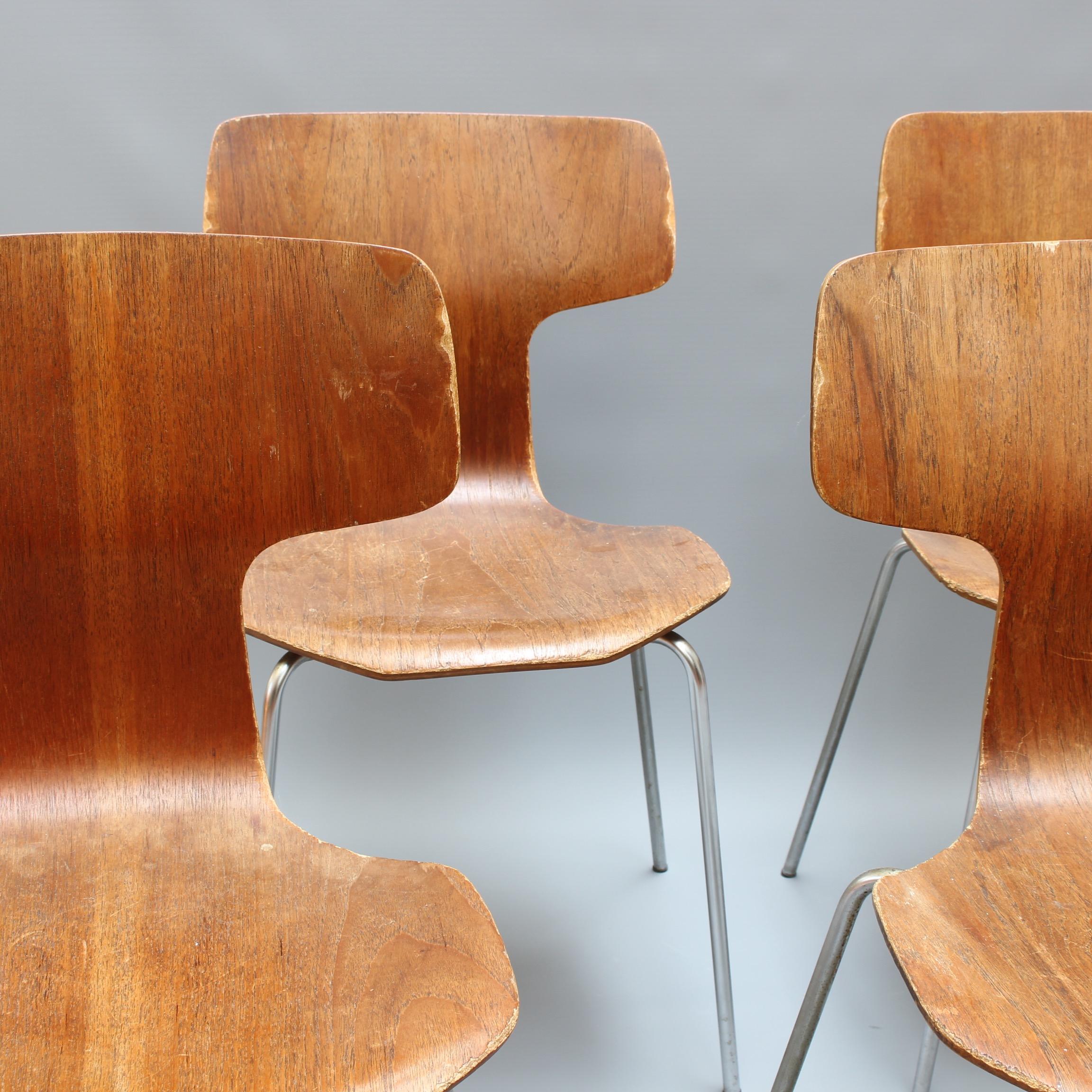 Mid-Century Modern Set of Four Type 3103 Chairs by Arne Jacobsen for Fritz Hansen, 1969