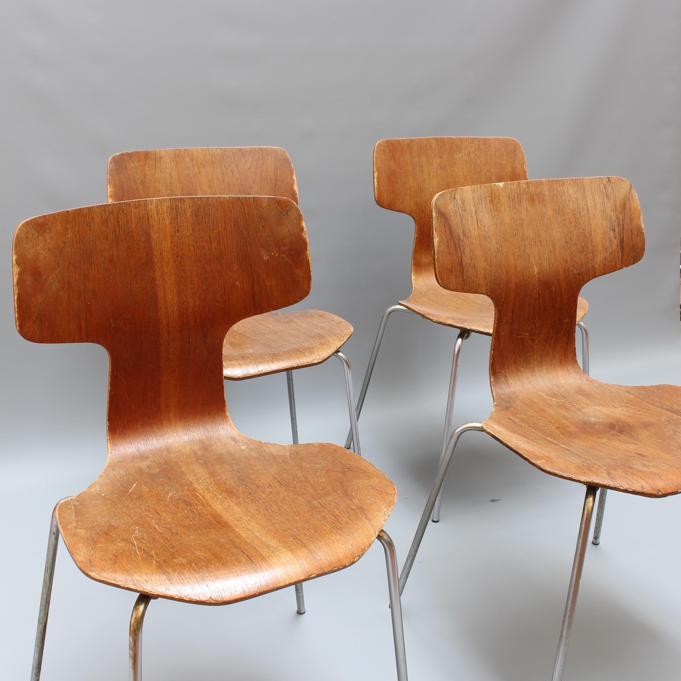 Danish Set of Four Type 3103 Chairs by Arne Jacobsen for Fritz Hansen, 1969