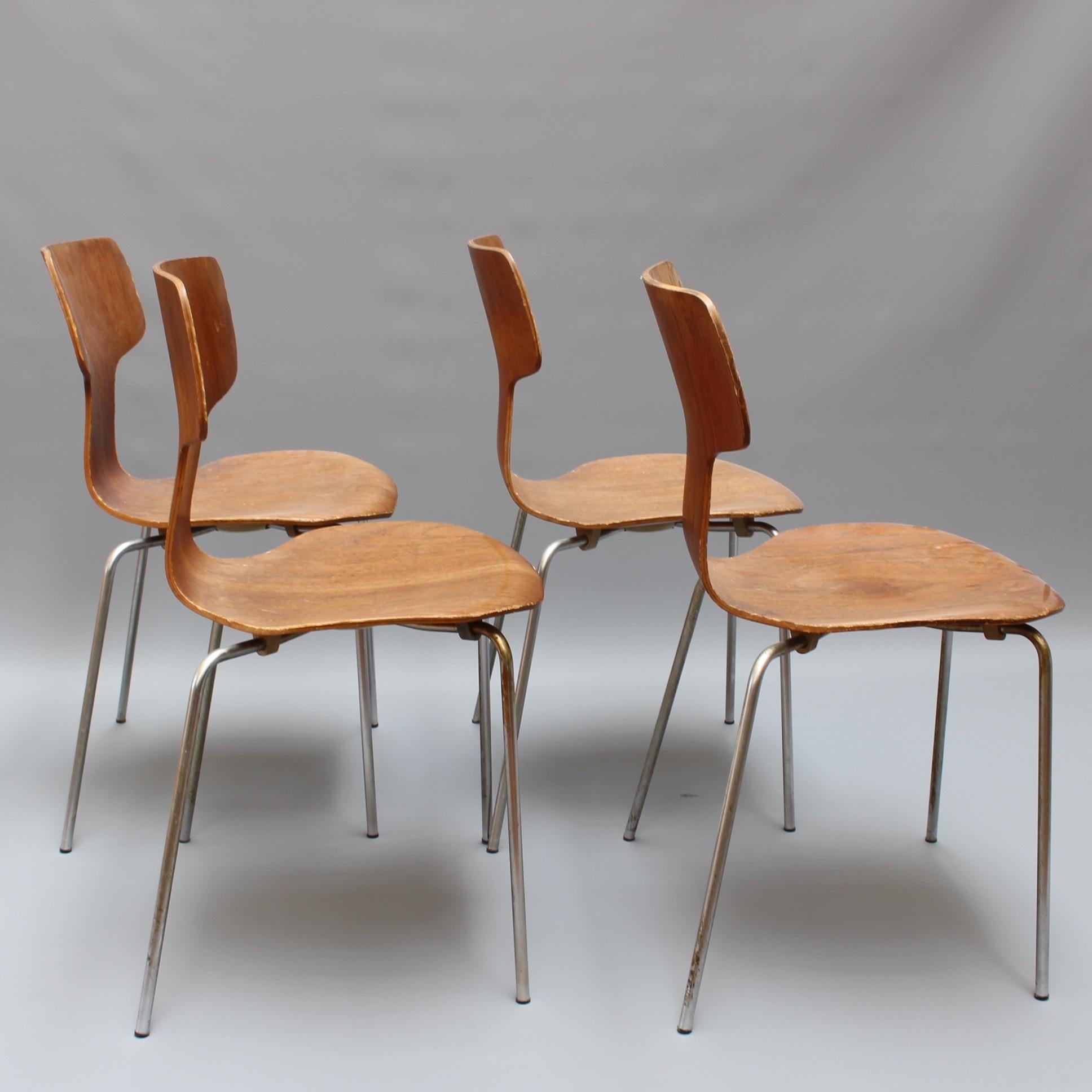 Veneer Set of Four Type 3103 Chairs by Arne Jacobsen for Fritz Hansen, 1969