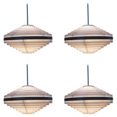 Set of Four UFO Style Midcentury Space Age Pendants, 1970s