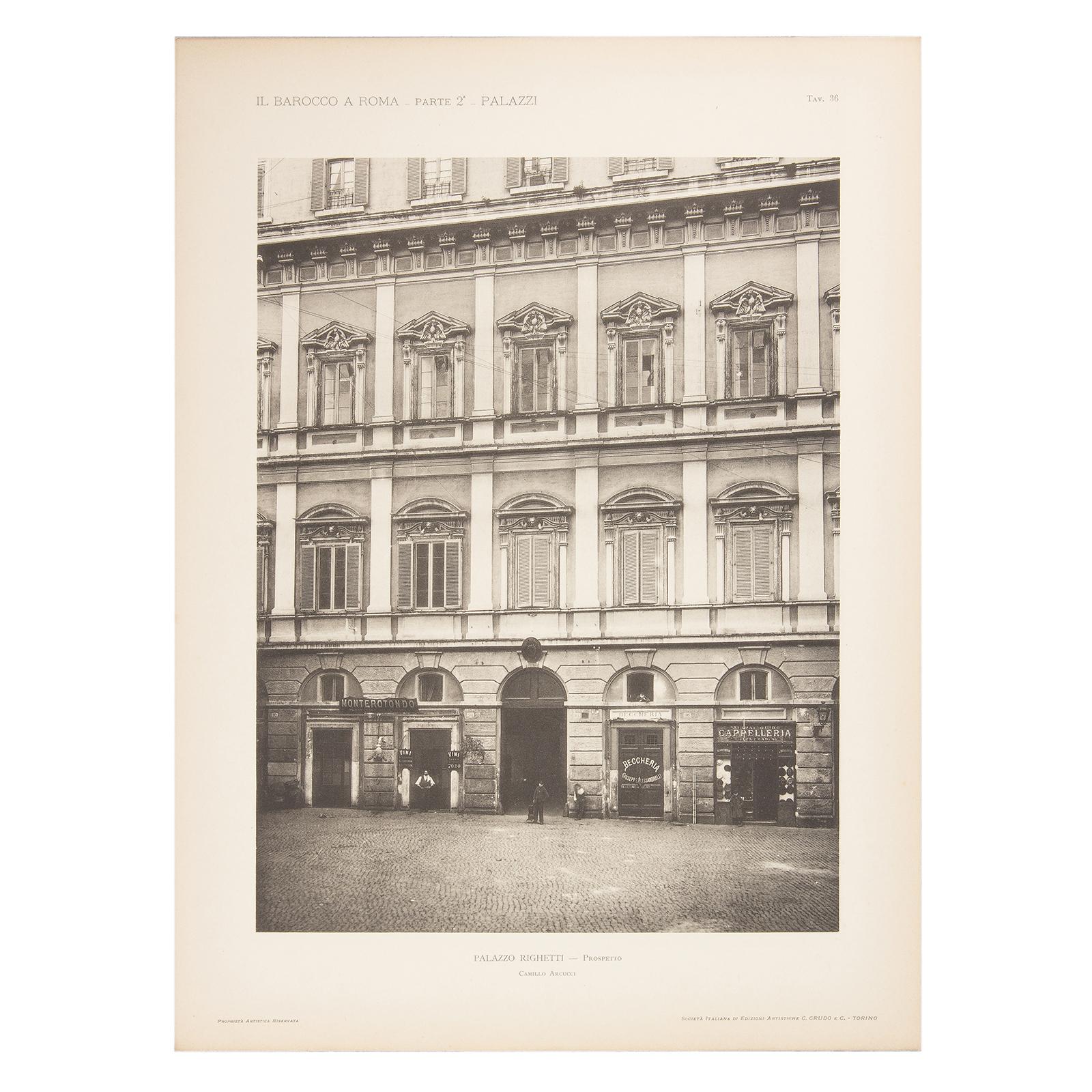 Set of Four Unframed Architectural Prints, Italy, Early 190 3