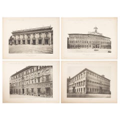 Set of Four Unframed Architectural Prints, Italy, Early 1900s