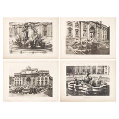 Set of Four Unframed Architectural Prints, Italy Early 1900s