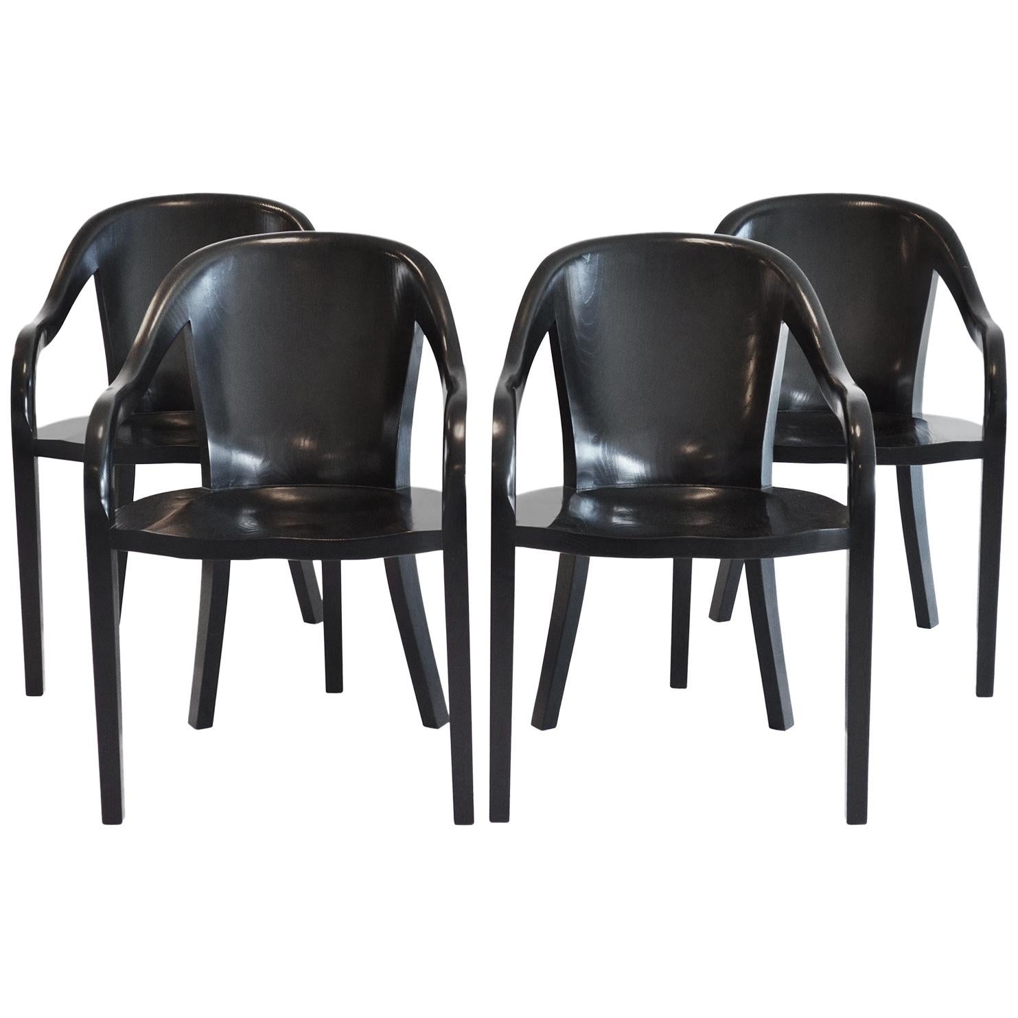 Set of Four University Chairs by Ward Bennett for Brickell Assoc