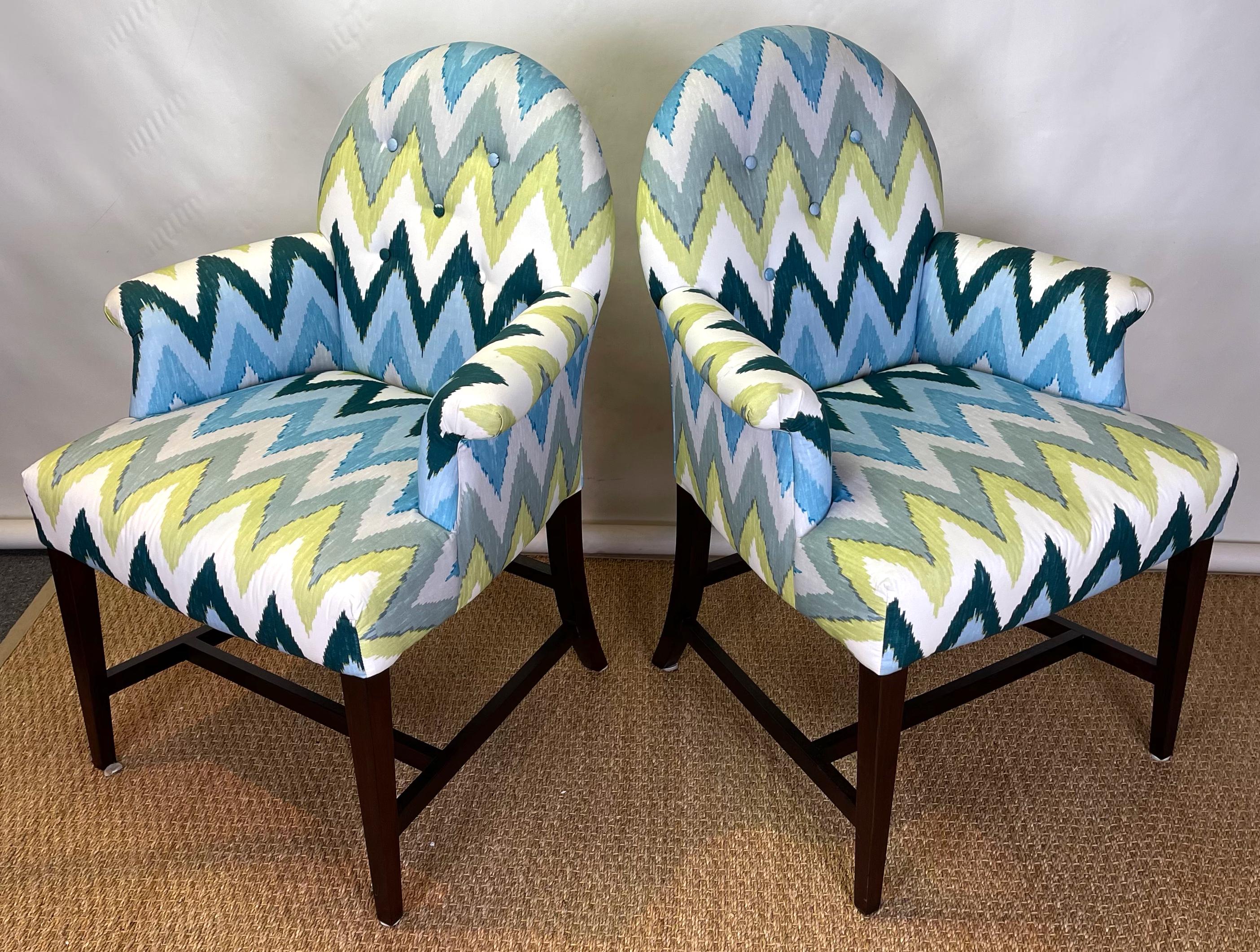 Set of Four Upholstered Armchairs In Good Condition For Sale In Kilmarnock, VA