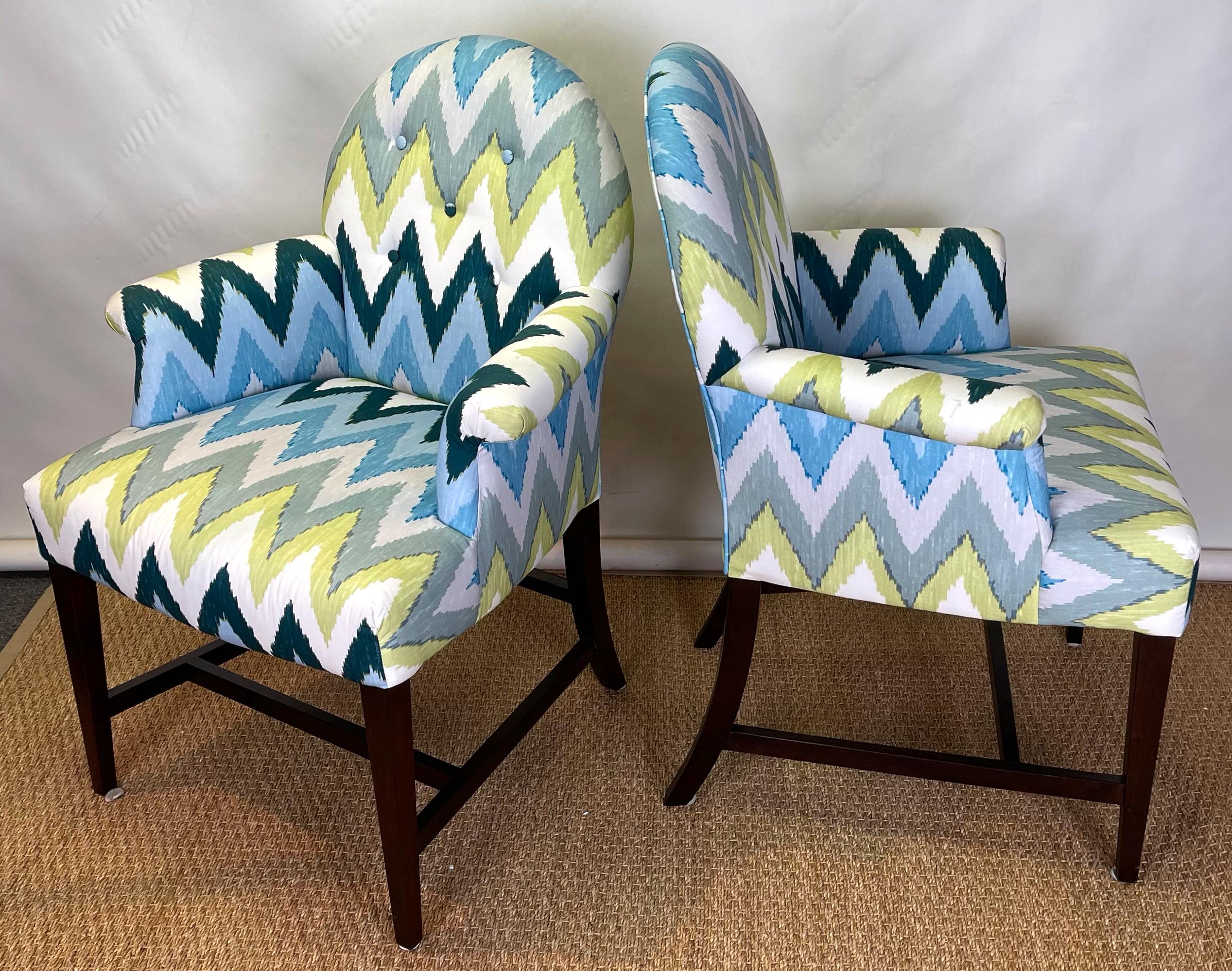 20th Century Set of Four Upholstered Armchairs For Sale