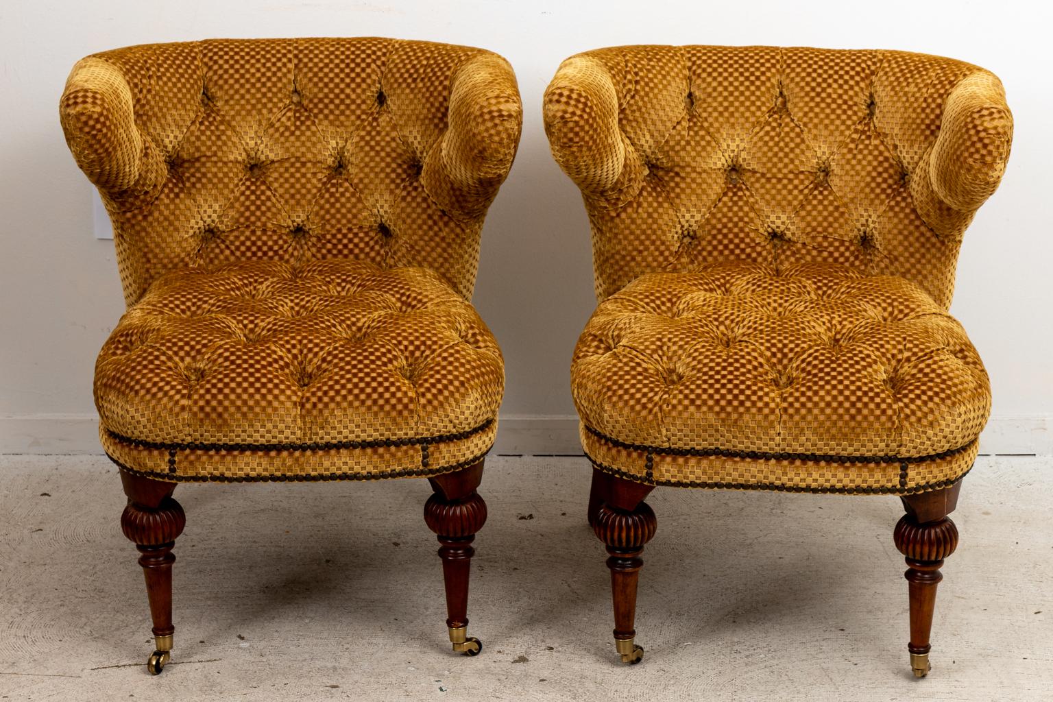 Set of Four Upholstered Card Table Chairs In Good Condition In Stamford, CT
