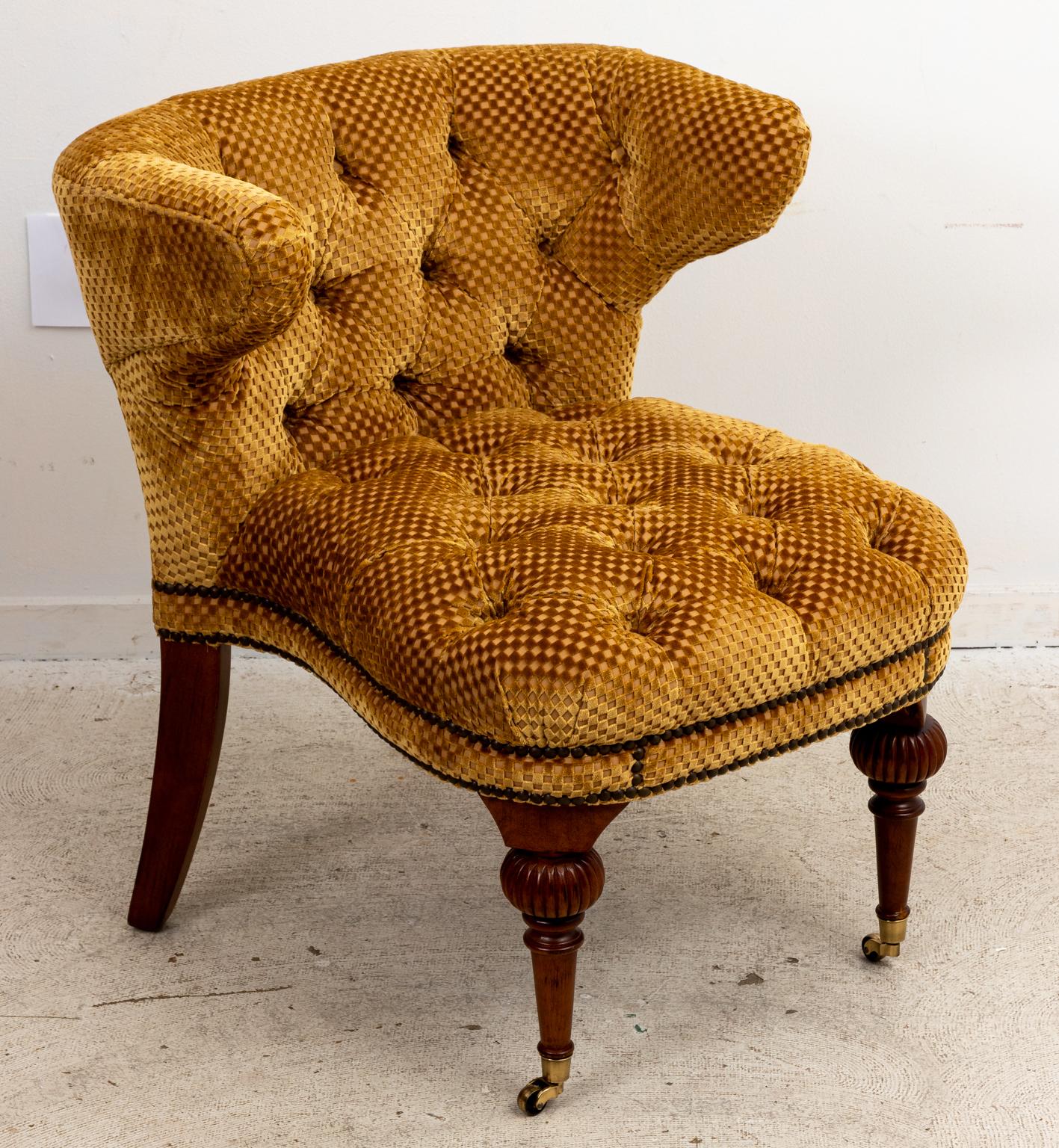 20th Century Set of Four Upholstered Card Table Chairs