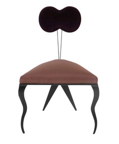 Set of Four Upholstered Steel Frame Chairs by Joaquin Gasgonia Palencia