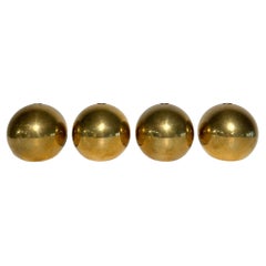 Set of Four Vallonmässing Candle Holders Brass Ball Sweden 1983