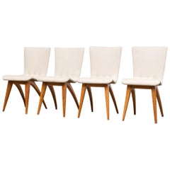 Set of Four Van Os Dining Chairs in White