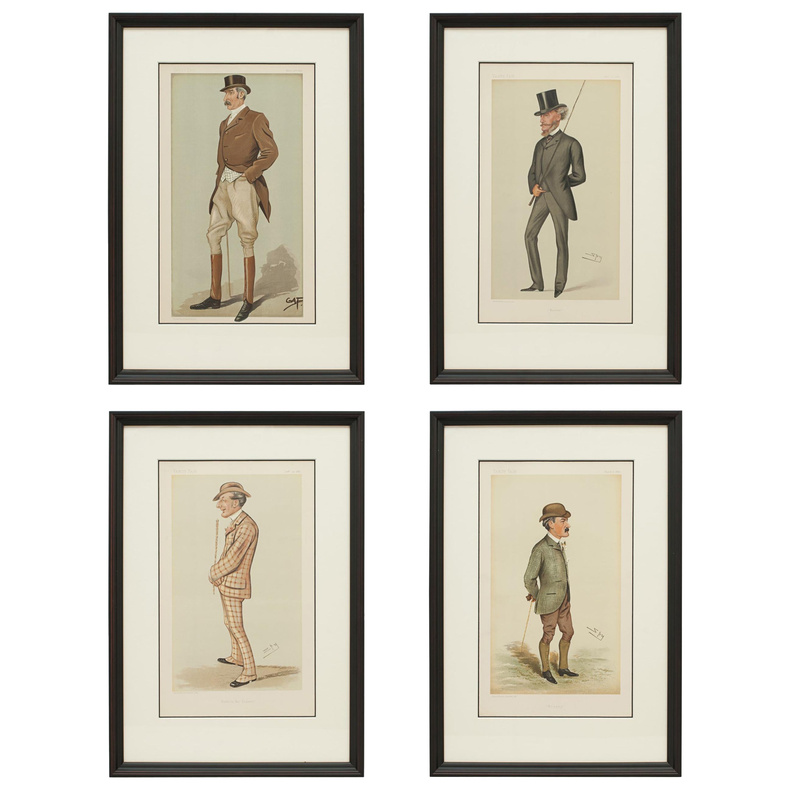 Set of Four Vanity Fair Equestrian Prints, Men of the Day