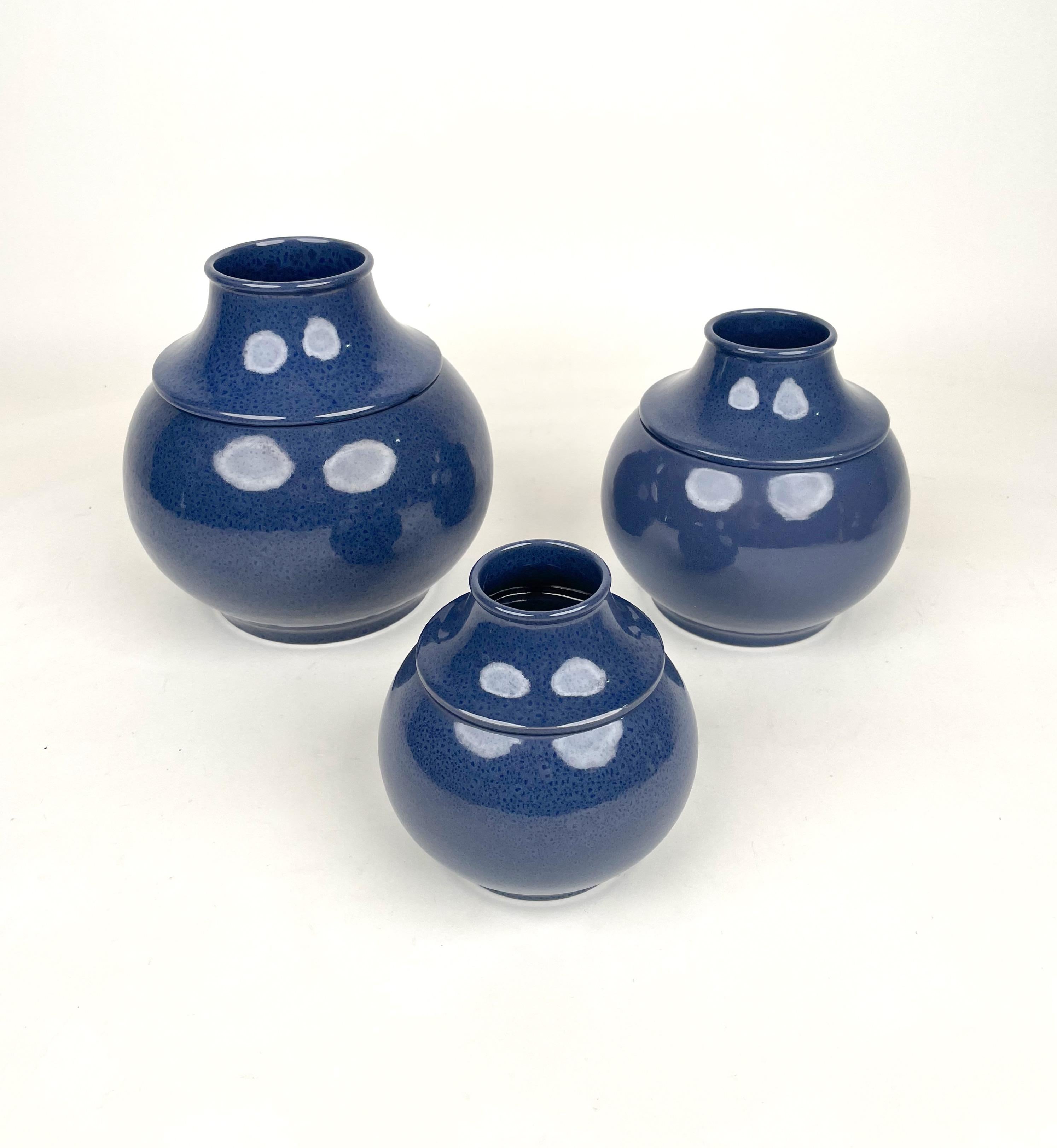 Ensemble de quatre vases en céramique Franco Bucci pour Arte Ceramica Romana, Italie, 1970 en vente 1
