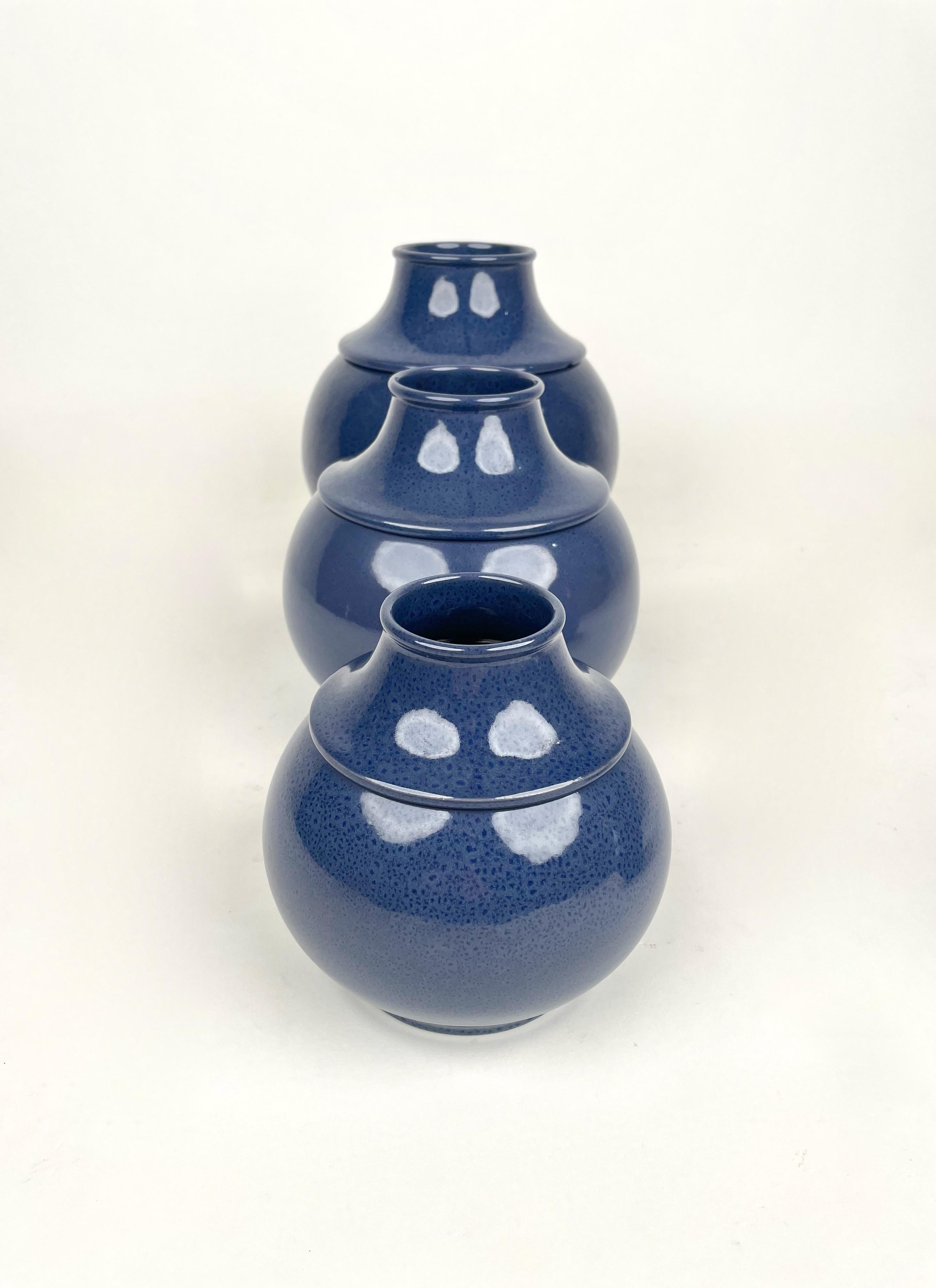 Set of Four Vases Ceramic Franco Bucci for Arte Ceramica Romana, Italy, 1970s For Sale 3