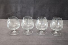 Set of Four Venetian Cognac Glasses with Refined Decoration