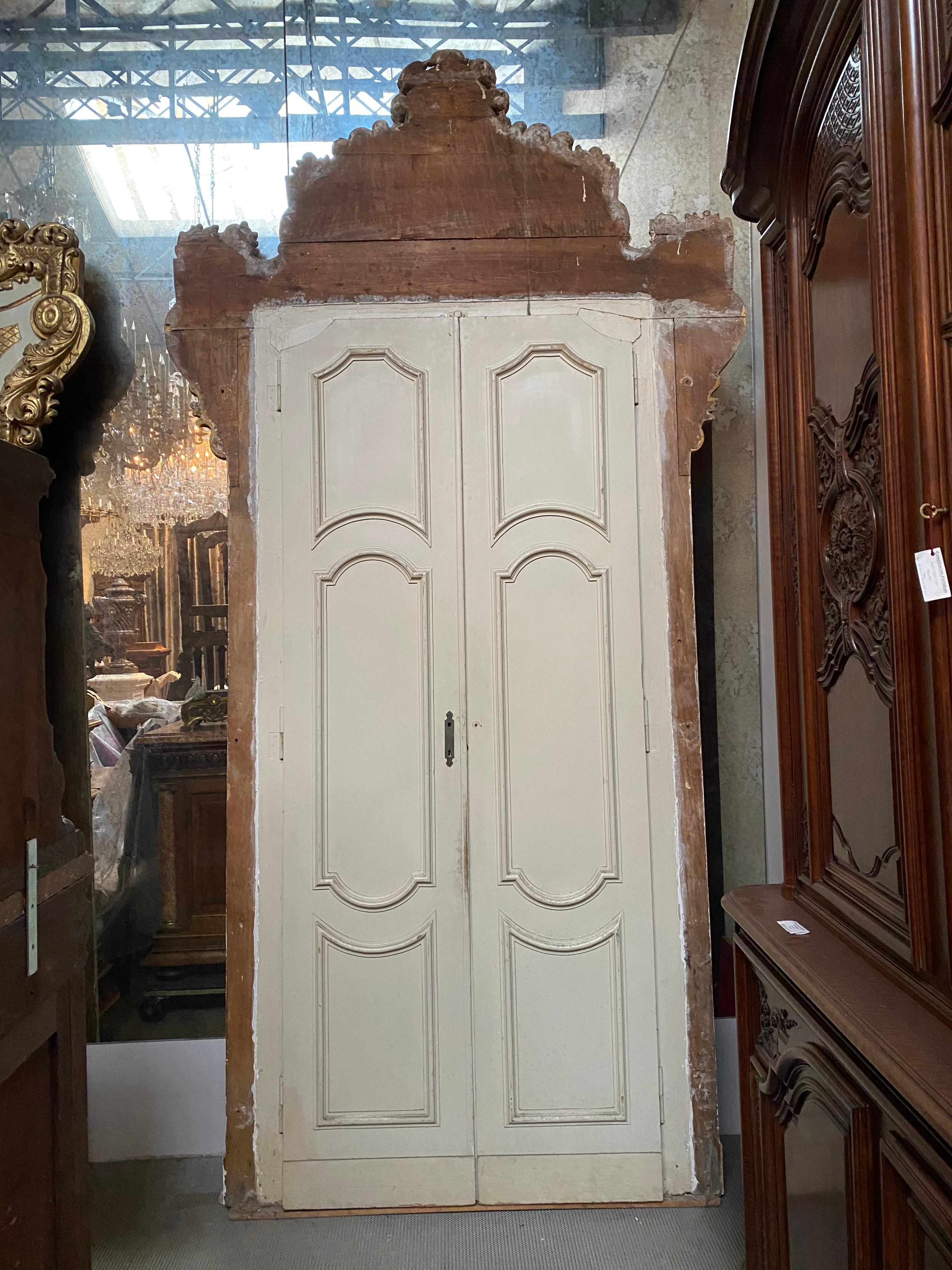 Italian Set of Four Venetian Palace Double Doors, Italy, Late 19th Century