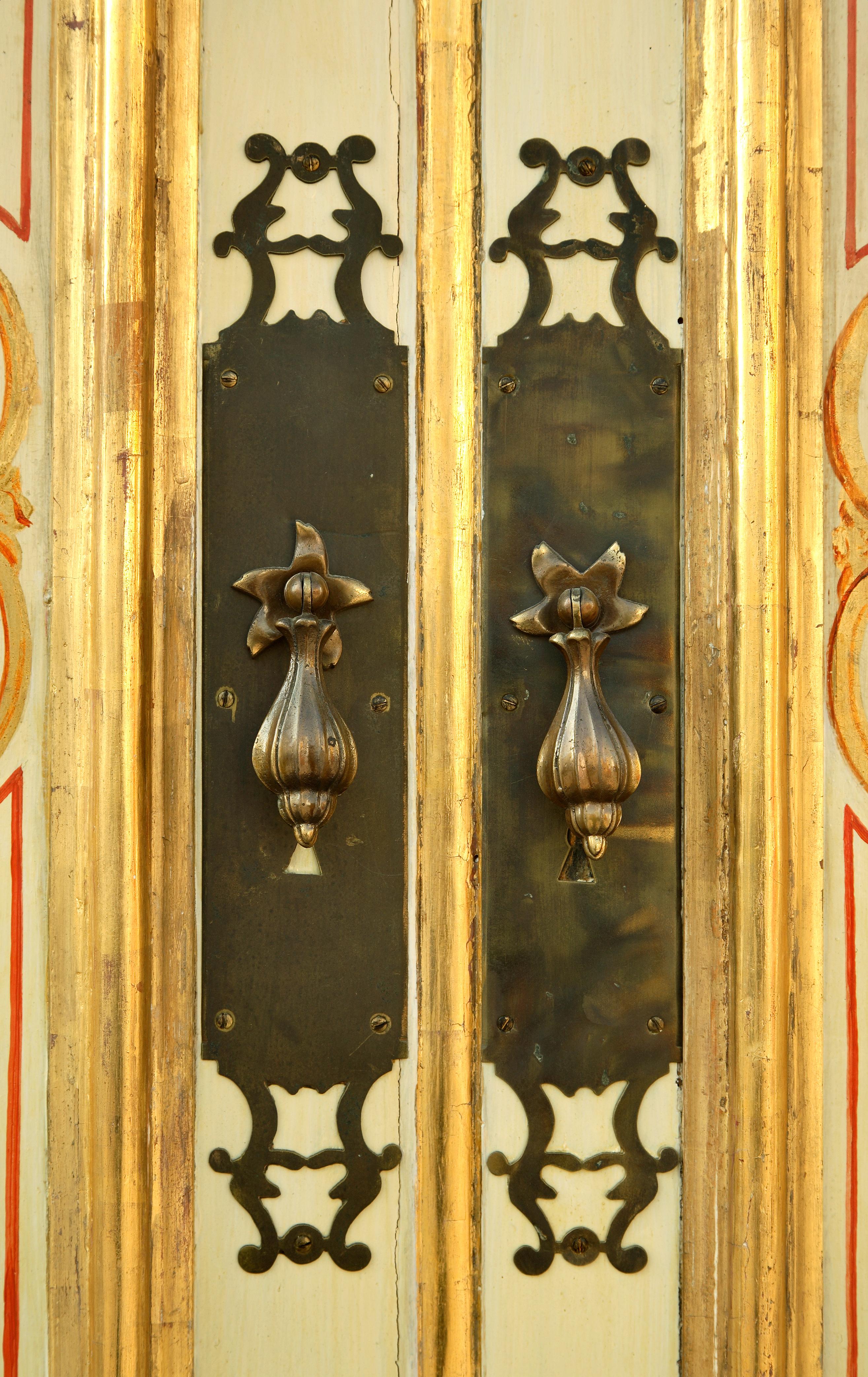 Rococo Set of Four Venetian Palace Double Doors, Italy, Late 19th Century