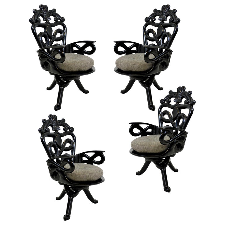 Set of Four Very Unusual Surrealist Armchairs For Sale at 1stDibs