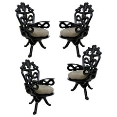 Set of Four Very Unusual Surrealist Armchairs