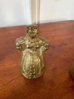 Set of Four Victorian Brass Bells in Shape of Ladies, 19th Century