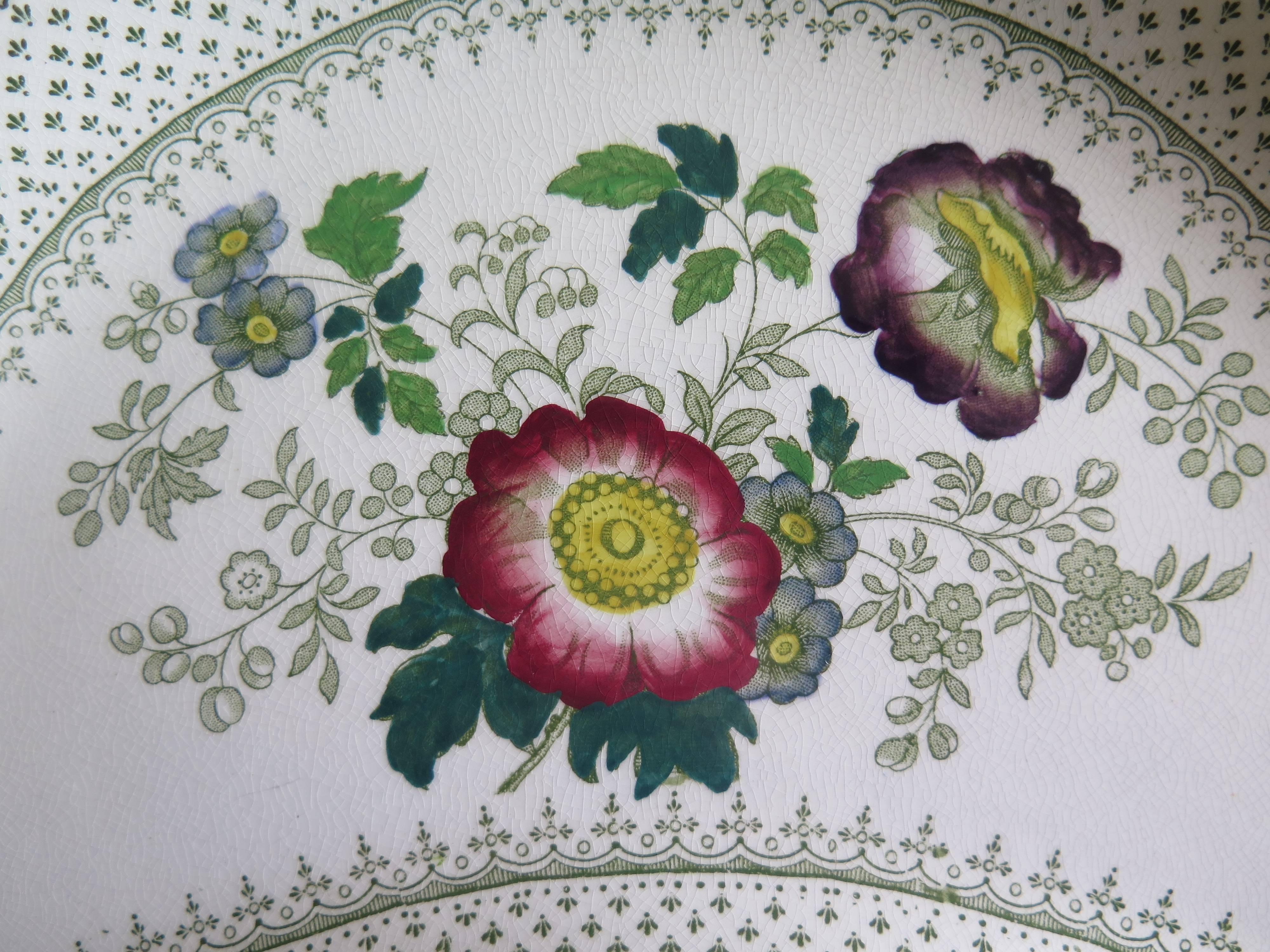 Hand-Painted Set of FOUR Victorian Masons Ashworths Ironstone Supper Dishes, circa 1890 For Sale
