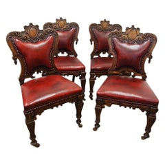 Set of Four Victorian Oak Chairs, circa 1860
