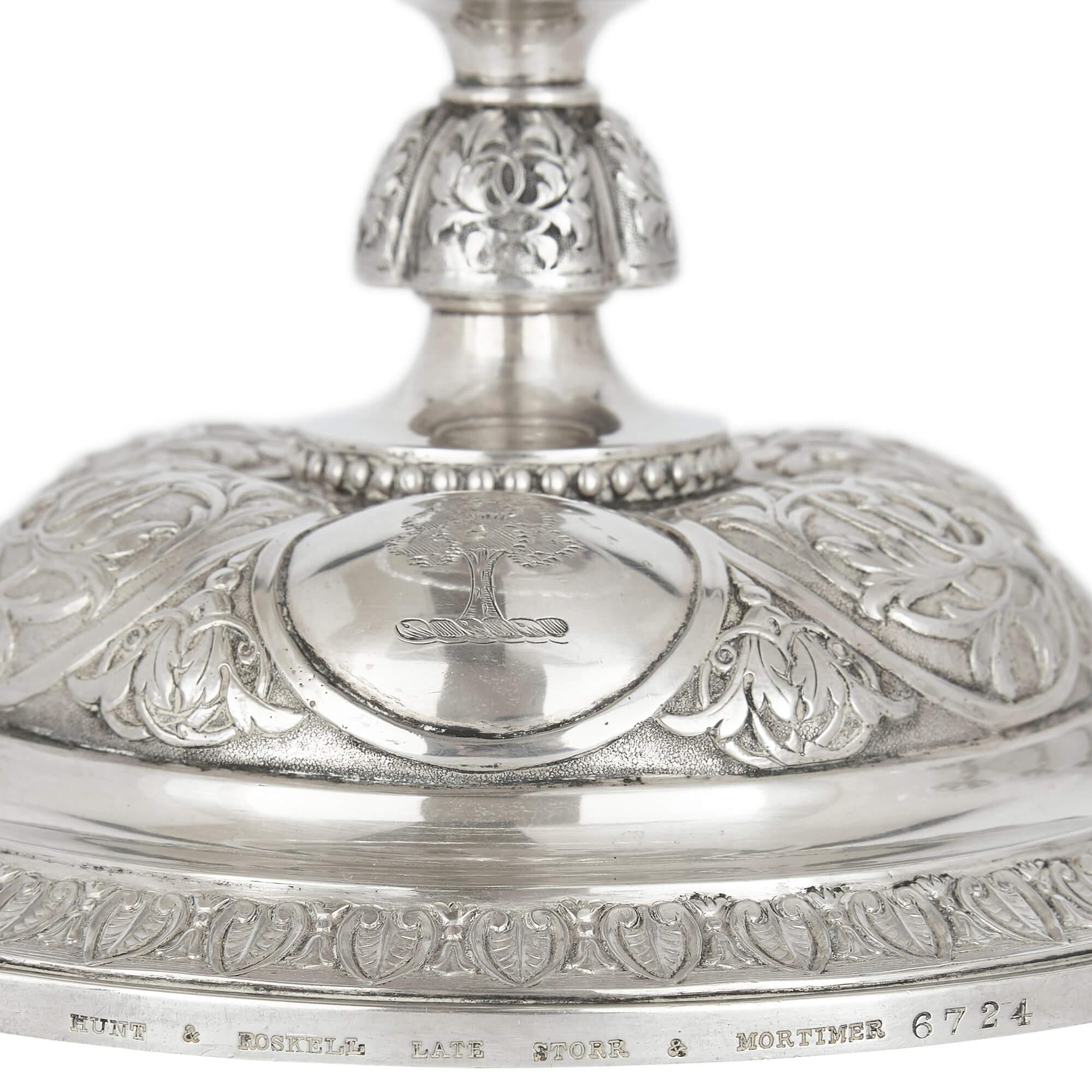Set of Four Victorian Silver Stands by Hunt & Roskell, London For Sale 2