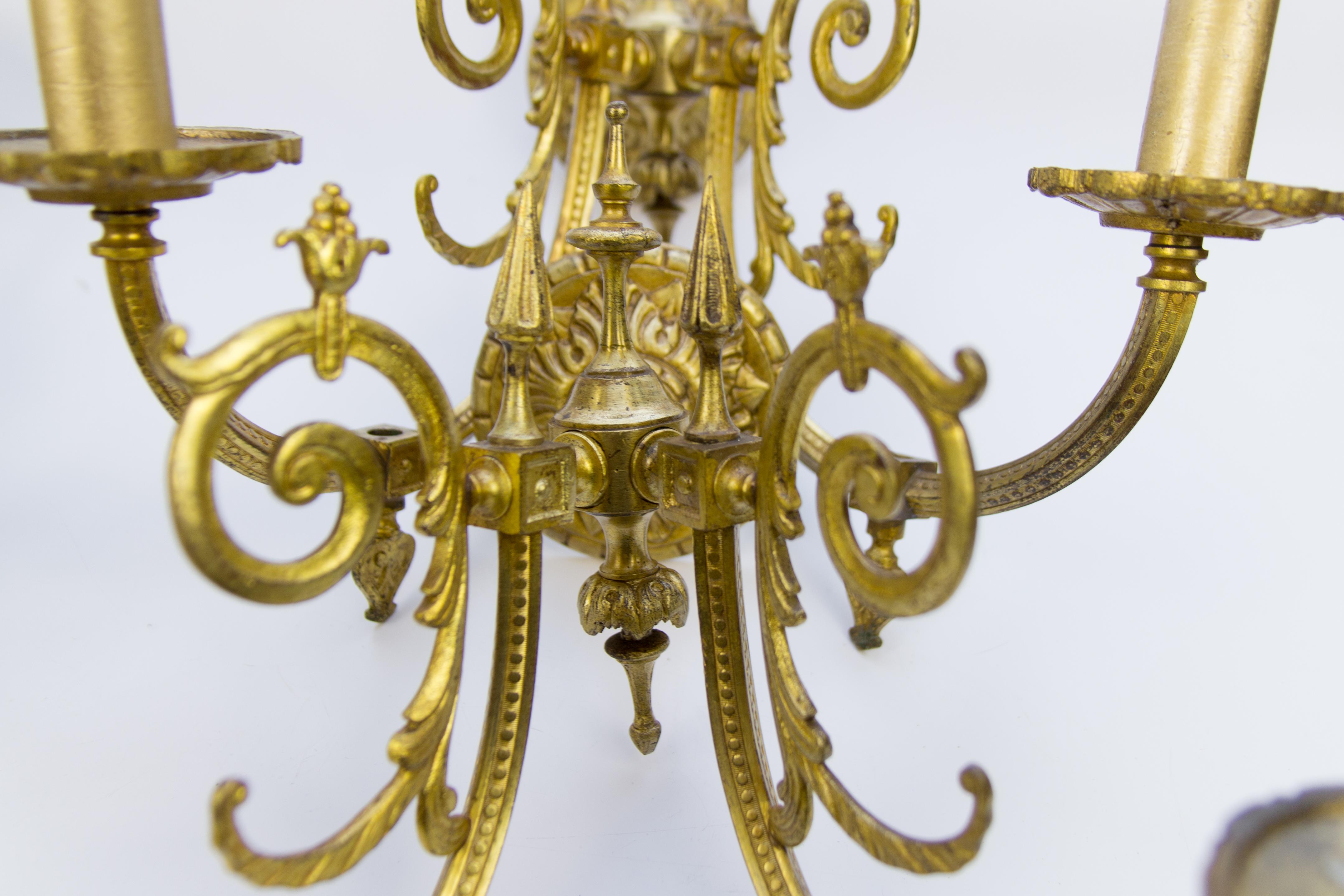 Set of Four Victorian Style Bronze Two-Arm Wall Sconces In Good Condition In Barntrup, DE