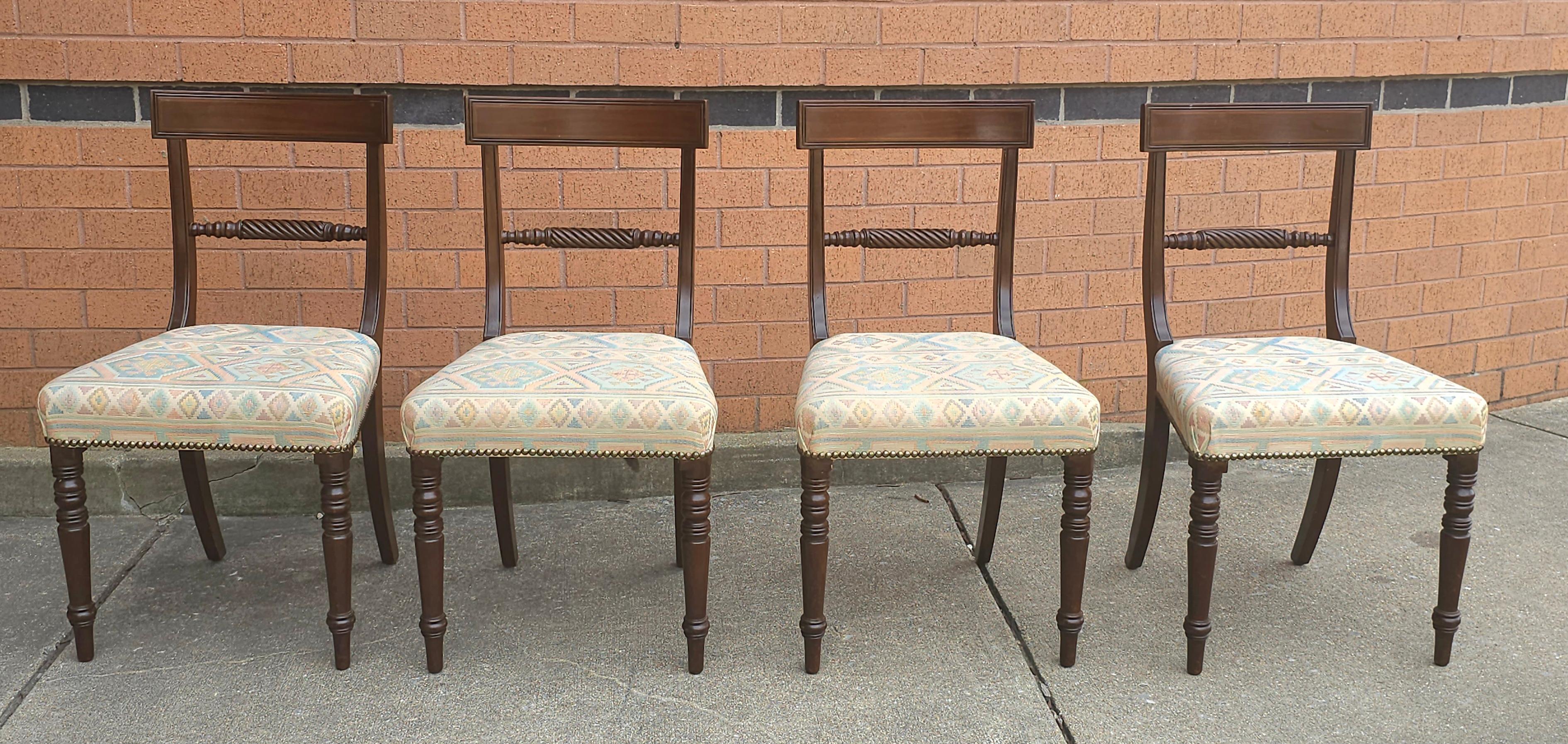 Set Of Four Victorian Walnut Upholstered Side Chairs For Sale 3