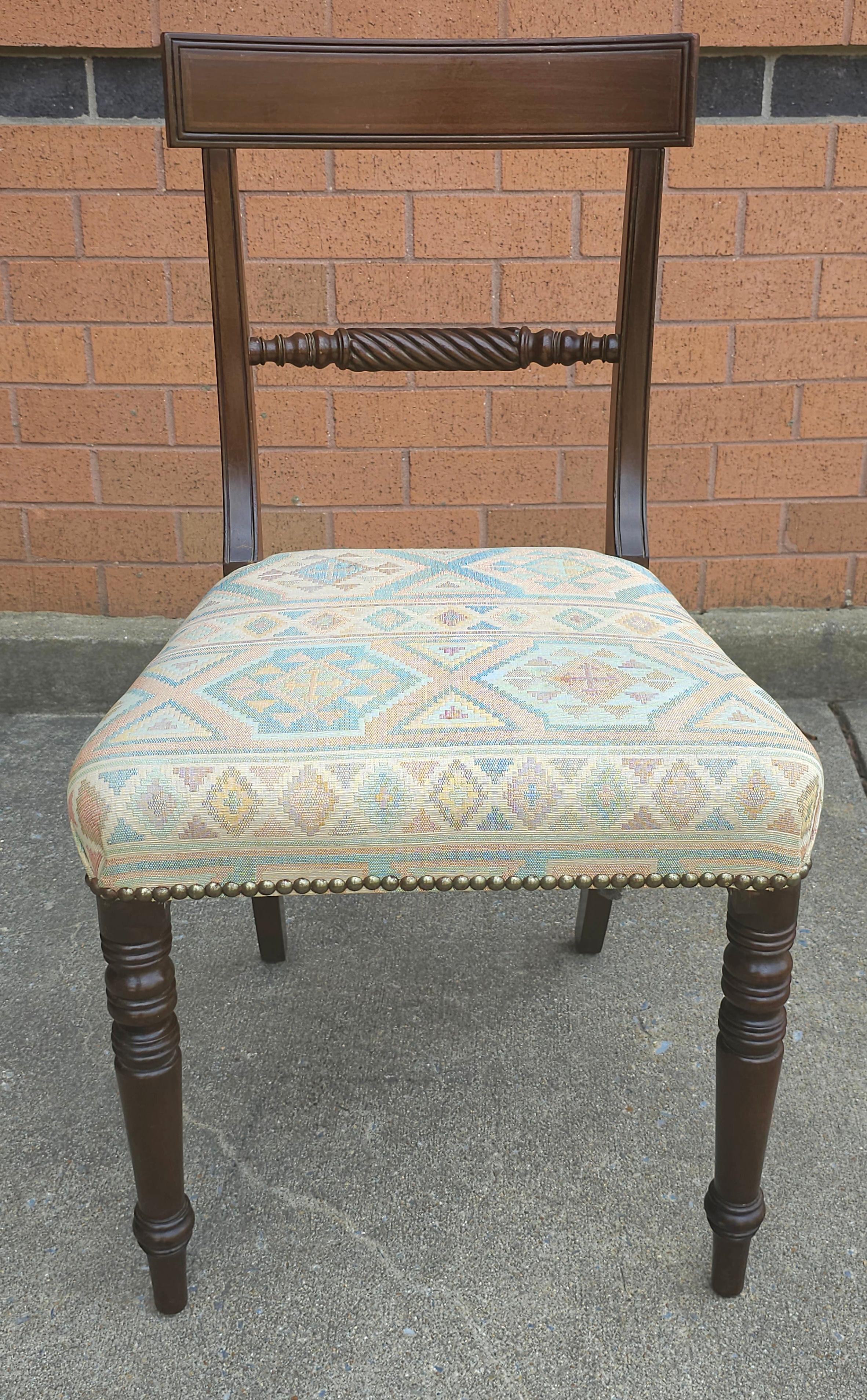 19th Century Set Of Four Victorian Walnut Upholstered Side Chairs For Sale