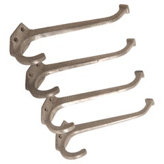 Antique Set of Four Vienna Secession Aluminum Coat Hooks