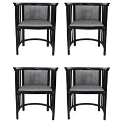 Set of Four Vienna Secession Armchairs in Bentwood Designed by Josef Hoffman '30