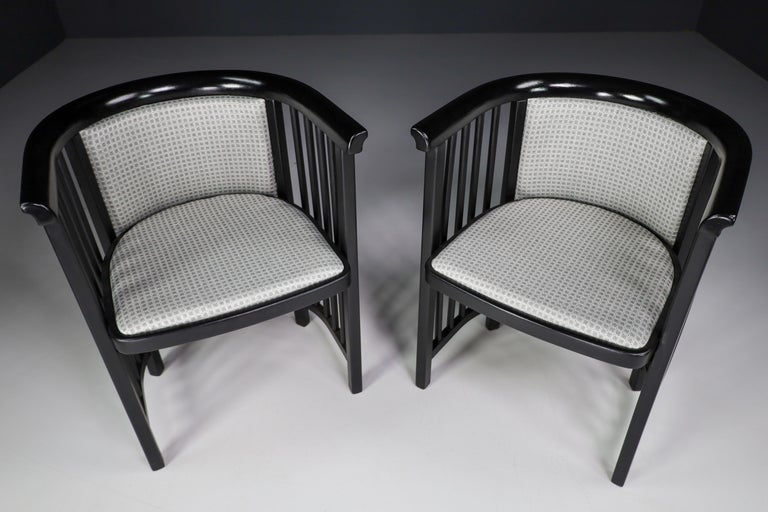 Austrian Set of Four Vienna Secession Armchairs in Bentwood Designed by Josef Hoffman '30 For Sale