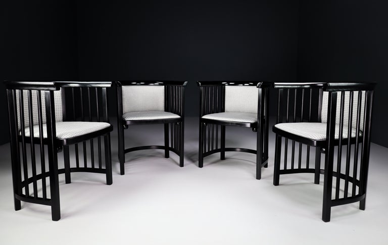 20th Century Set of Four Vienna Secession Armchairs in Bentwood Designed by Josef Hoffman '30 For Sale