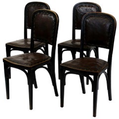 Set of Four Vienna Secession Side Chairs by Gustav Siegel, J. & J. Kohn in 1914