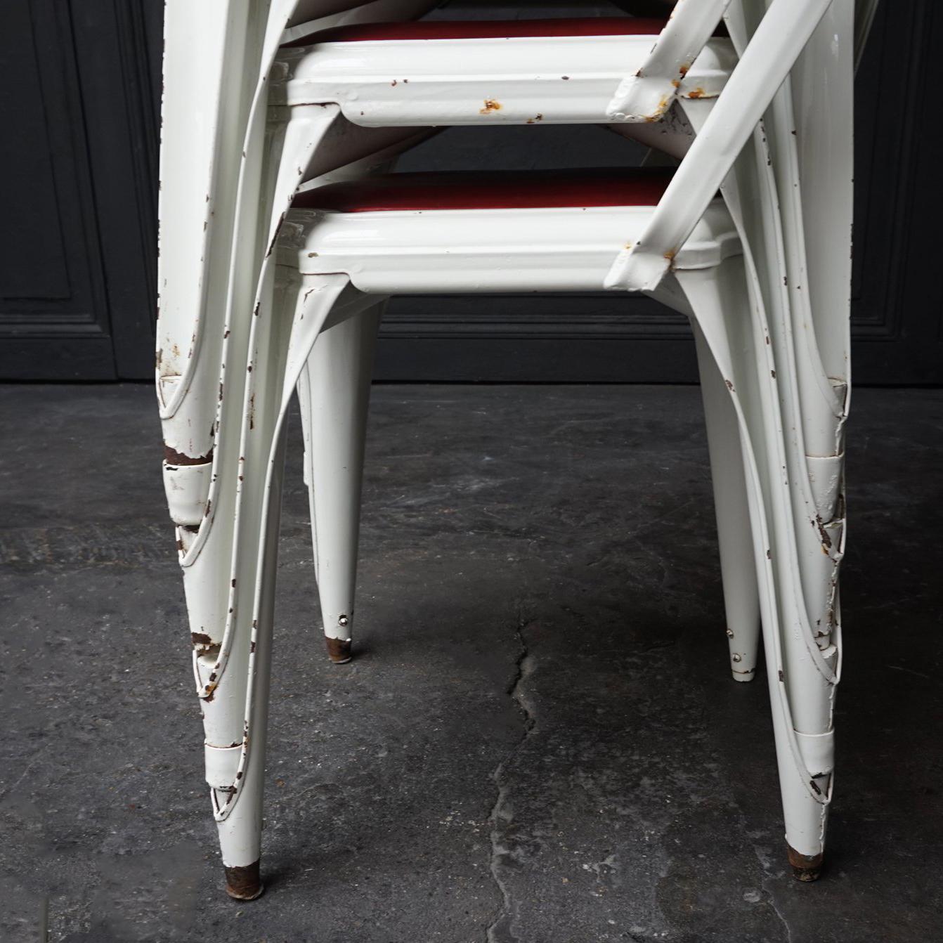 Set of Four Vintage 1950s Belgian Fibrocit Industrial Stackable Terrace Chairs In Good Condition For Sale In Haarlem, NL