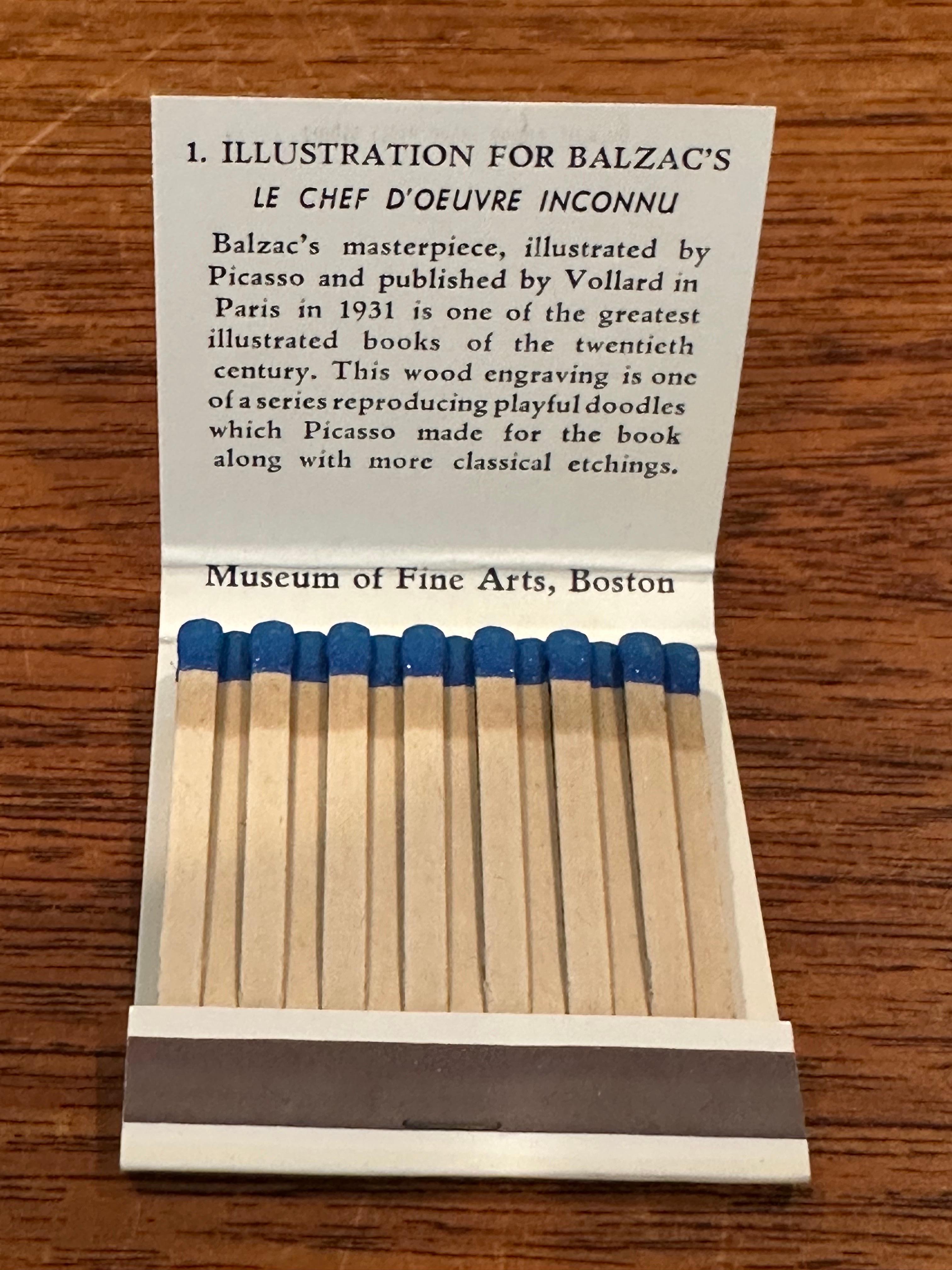 Set of Four Vintage Art Work Match Books from Boston Museum of Fine Arts - Rare In Good Condition For Sale In San Diego, CA