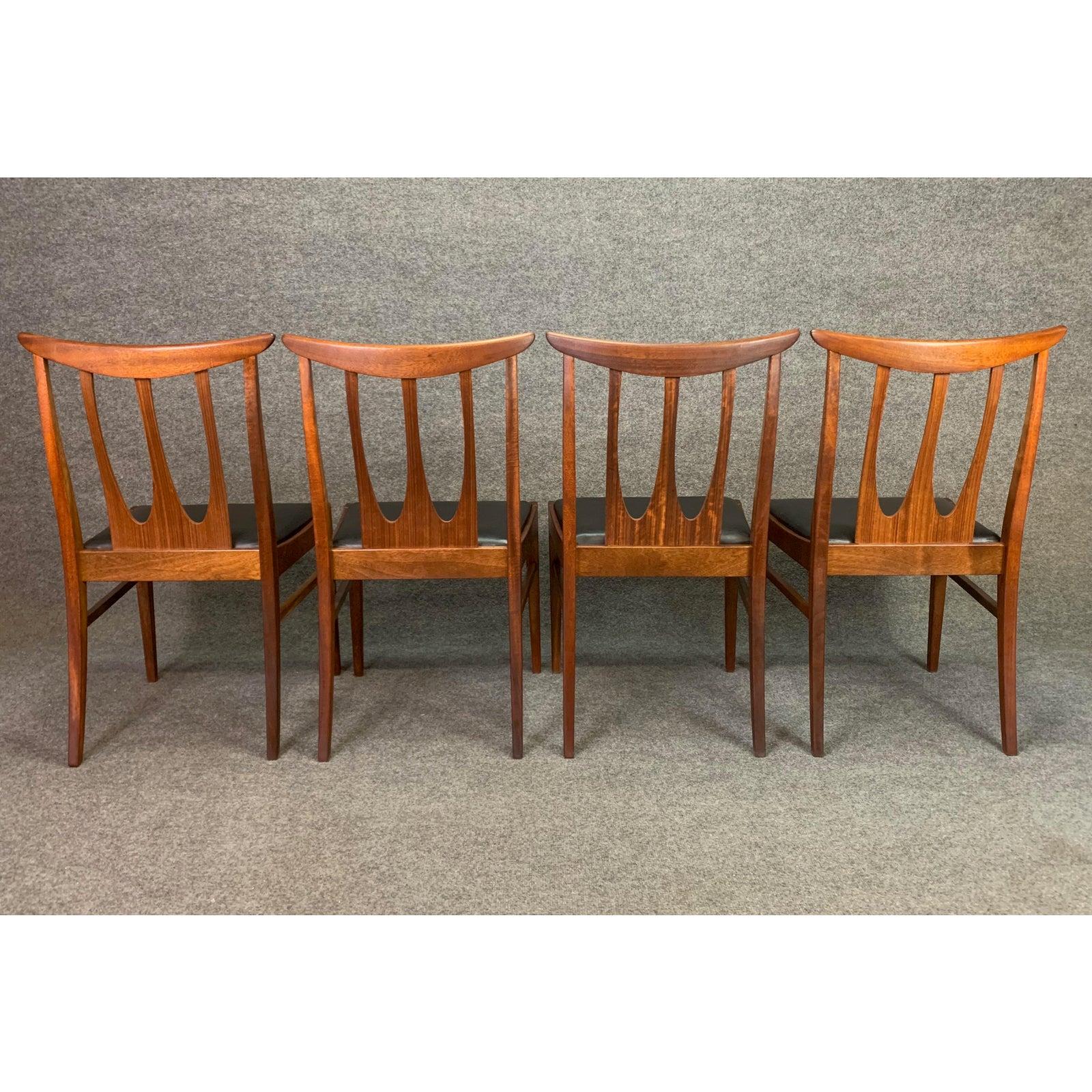 English Set of Four Vintage British Midcentury Teak 