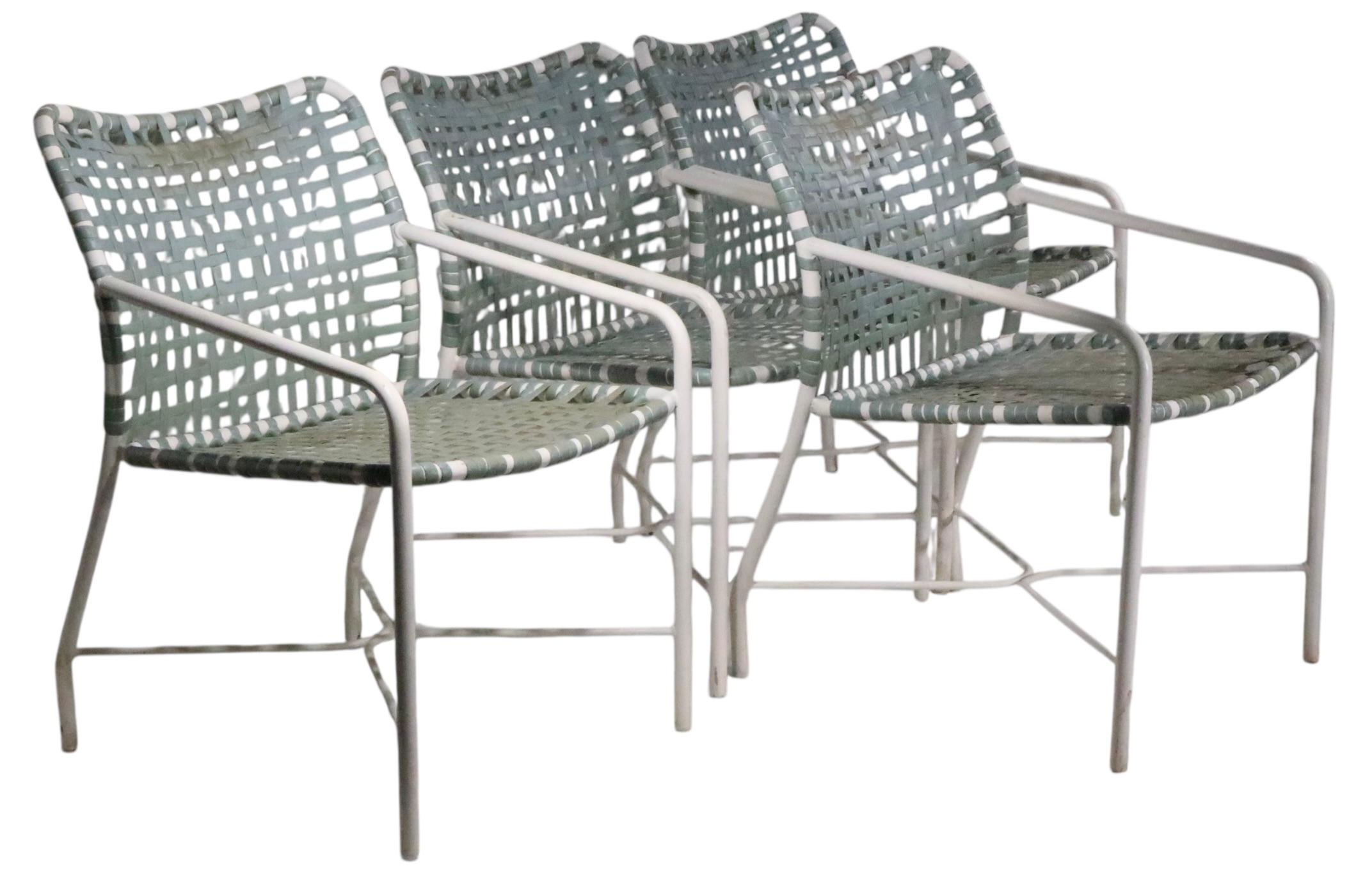 Mid-Century Modern Set of Four Vintage  Brown Jordan Patio, Poolside Garden Chairs For Sale