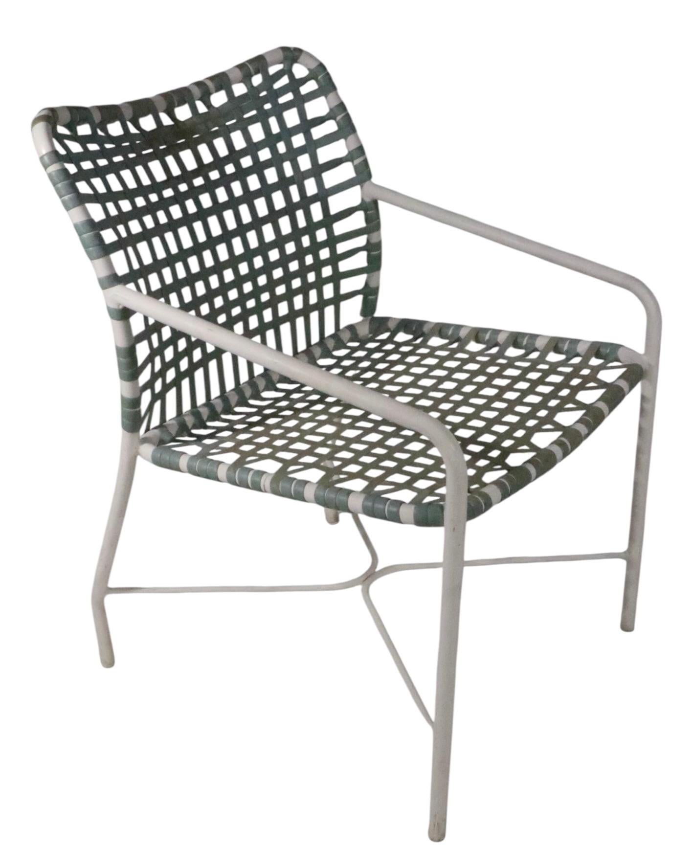 Set of Four Vintage  Brown Jordan Patio, Poolside Garden Chairs In Fair Condition For Sale In New York, NY