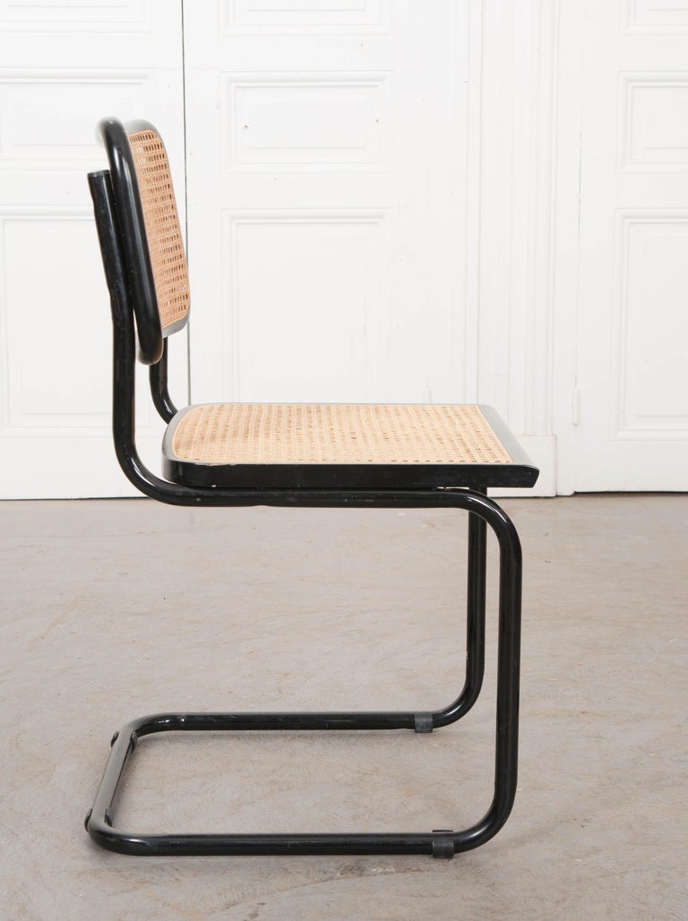 Set of Four Vintage Bauhaus-Style Cane and Steel Side Chairs at 1stDibs