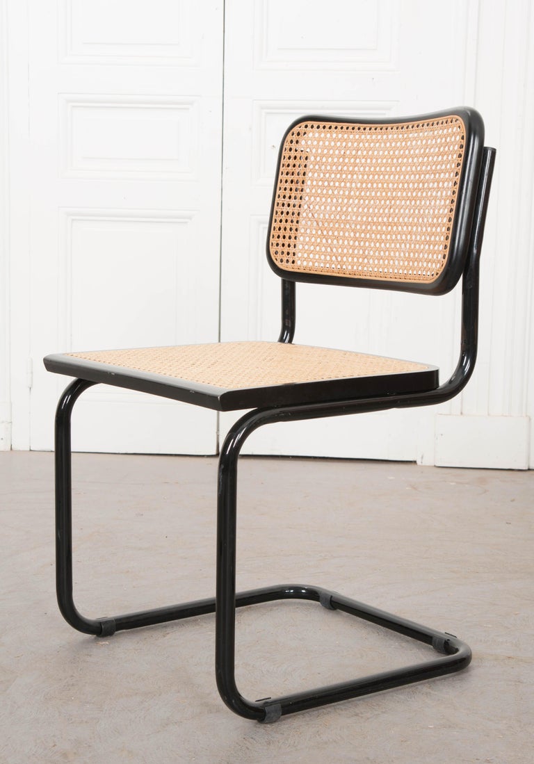 Set of Four Vintage BauhausStyle Cane and Steel Side Chairs at 1stDibs