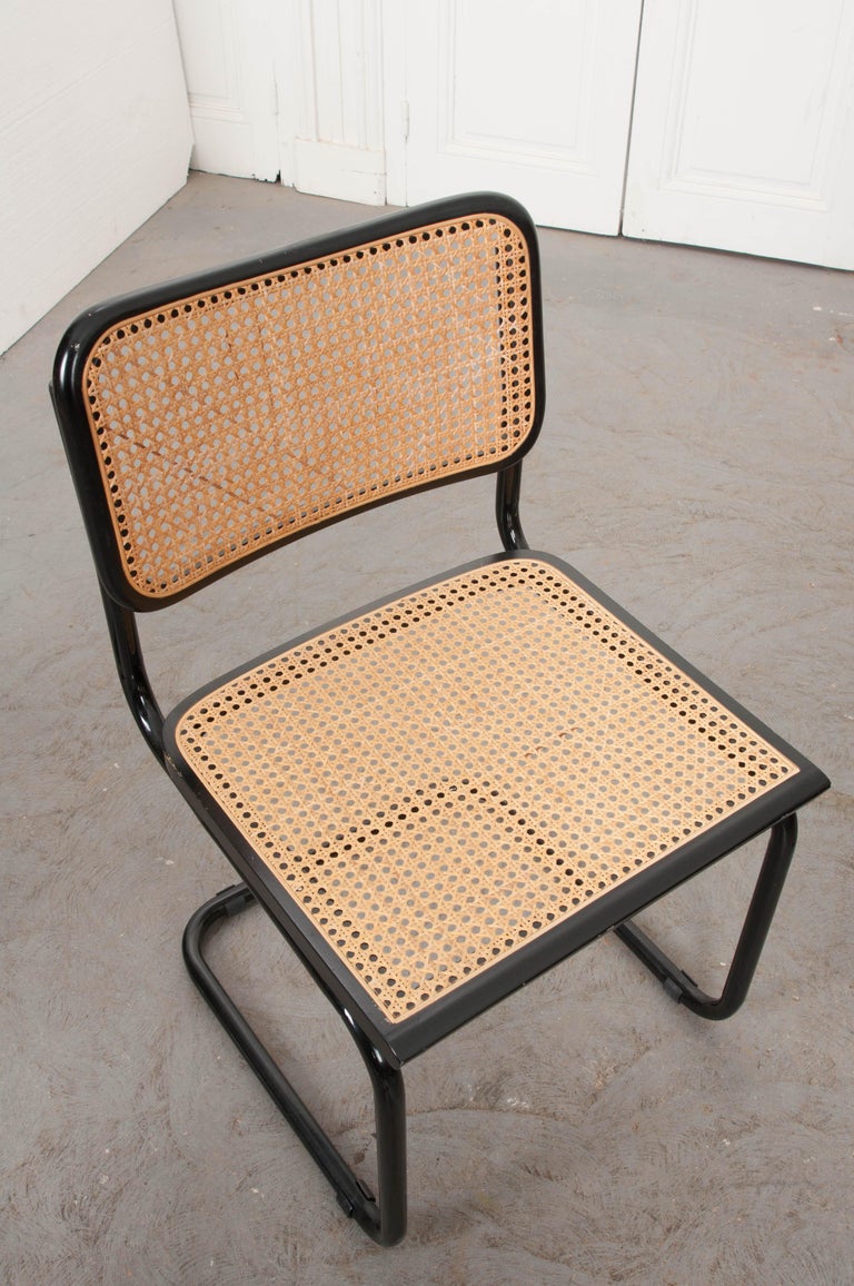 Set of Four Vintage BauhausStyle Cane and Steel Side Chairs at 1stDibs