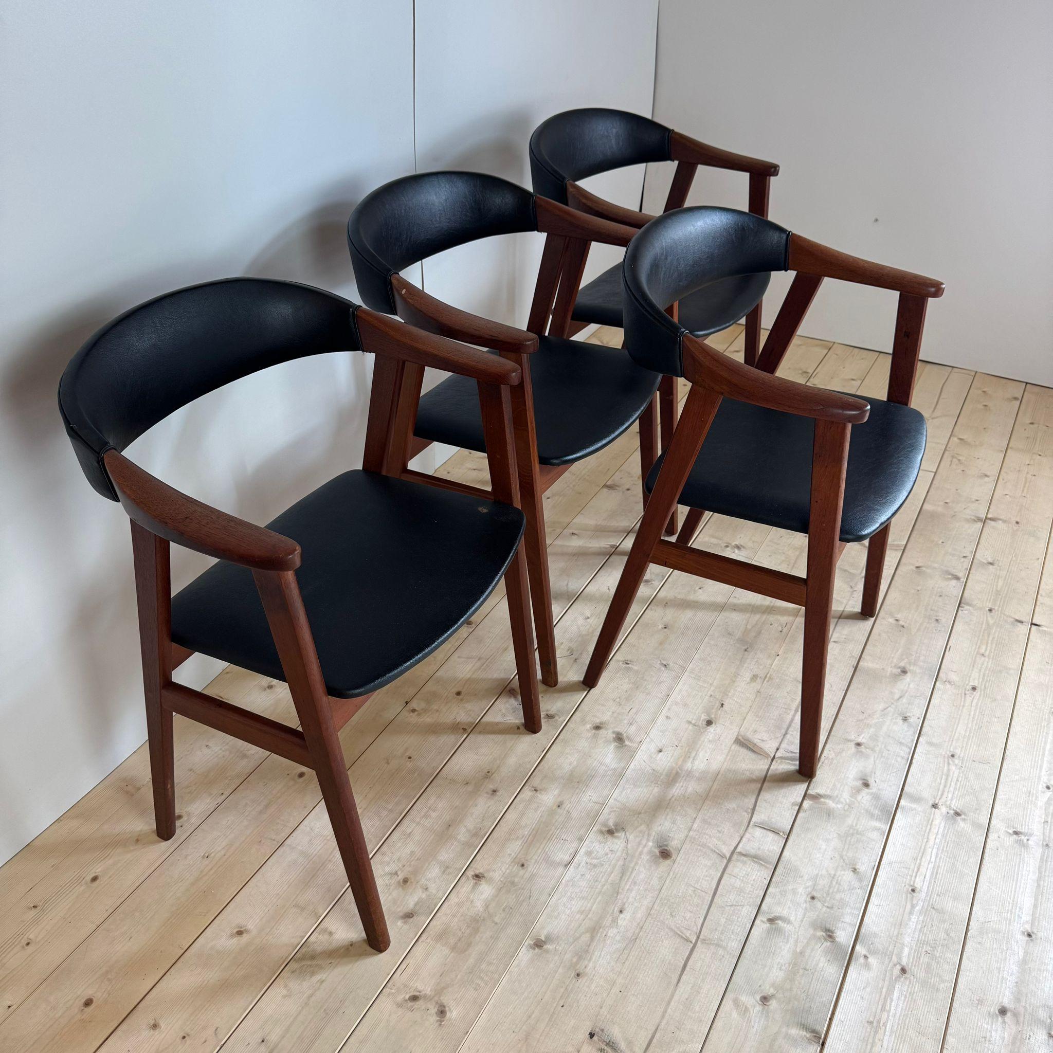 Danish Ensemble de quatre chaises vintage en teck, Danemark 1960 en vente
