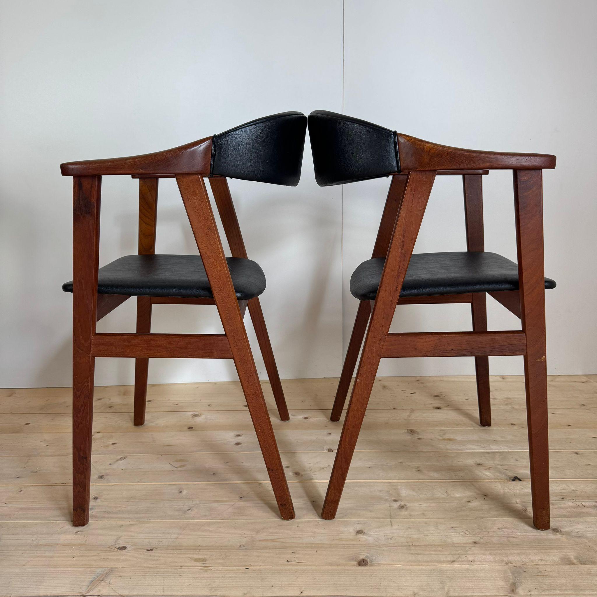 Teck Ensemble de quatre chaises vintage en teck, Danemark 1960 en vente